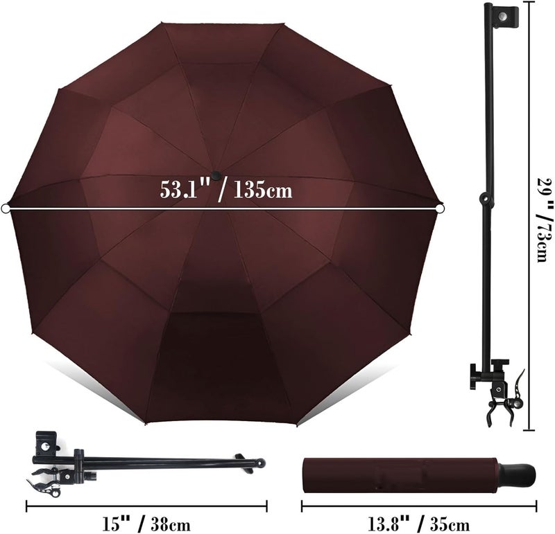 DUOUPA Patio Umbrellas UPF 50+ 360 ° Adjustable Shade Umbrella,Beach Umbrella with Universal Clamp,Beach Clamp on Umbrella,suitable for Patio,beach chairs,golf carts, wheelchairs,carts,bleachers,camping and fishing - Image 3